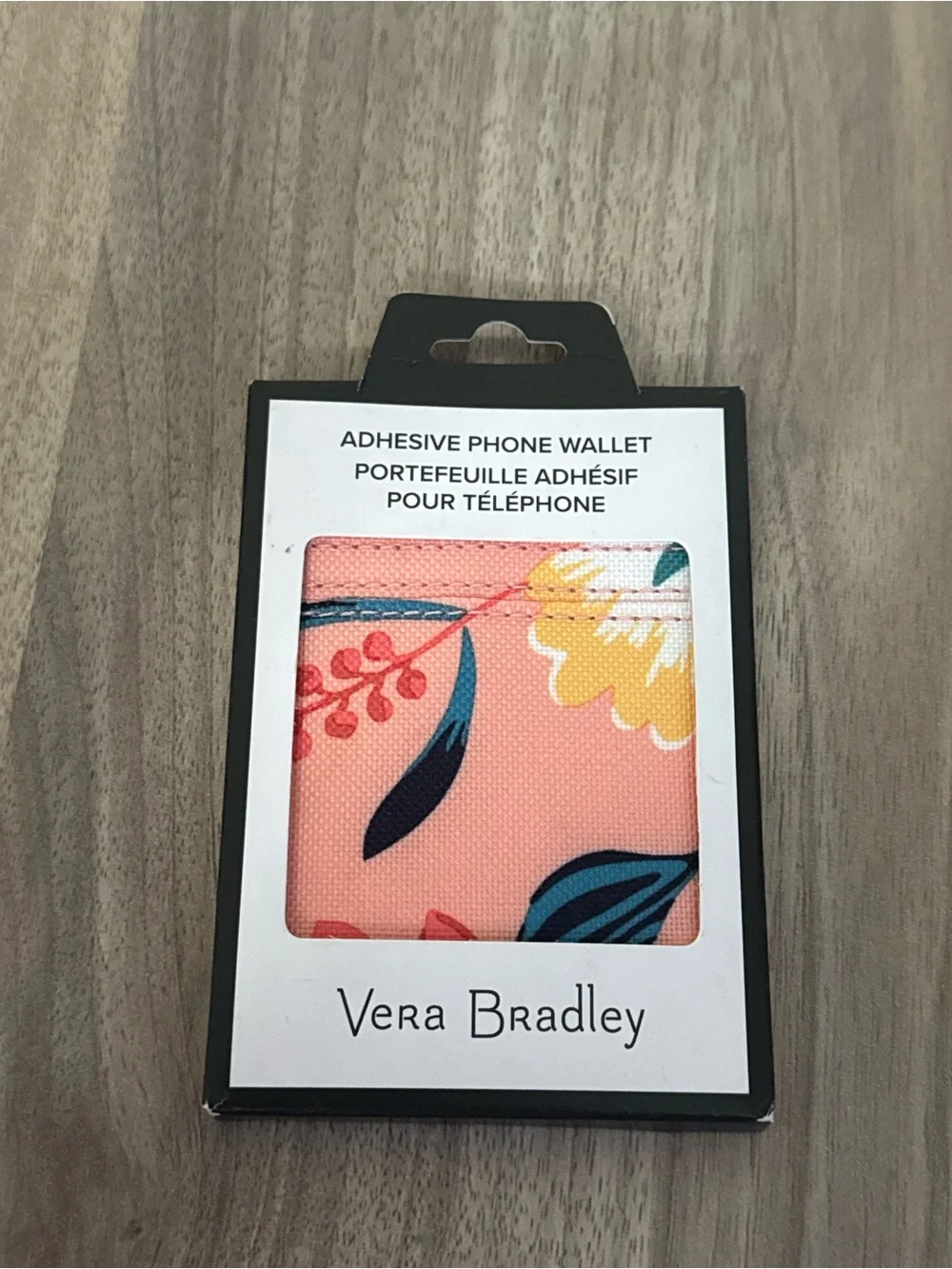 Vera Bradley Coral Floral Adhesive Phone Wallet